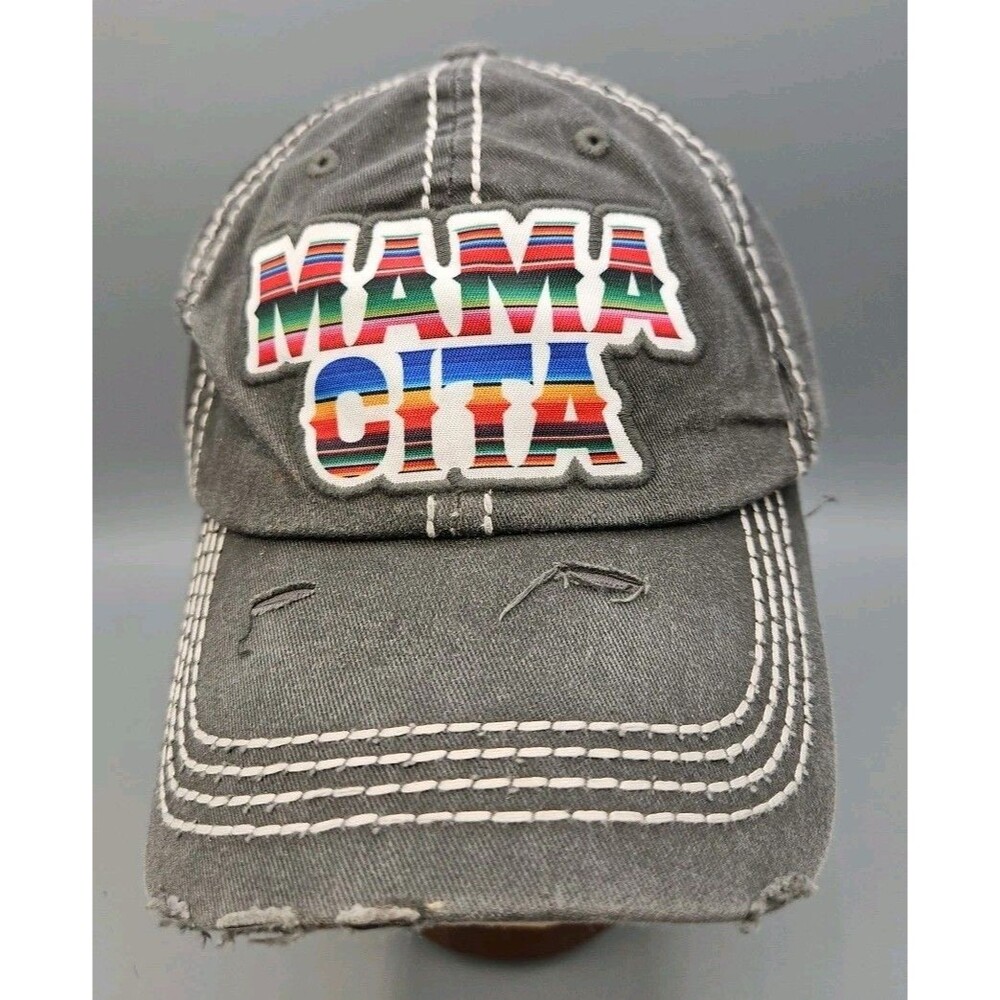 Mama Cita Women's Adj Strapback KB Ethos Vintage Distressed Mama Cita Hat Cap